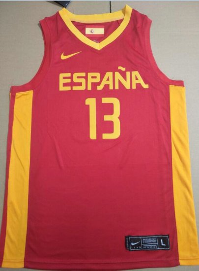 13 Gasol Spain FIBA Basketball world cup jersey red